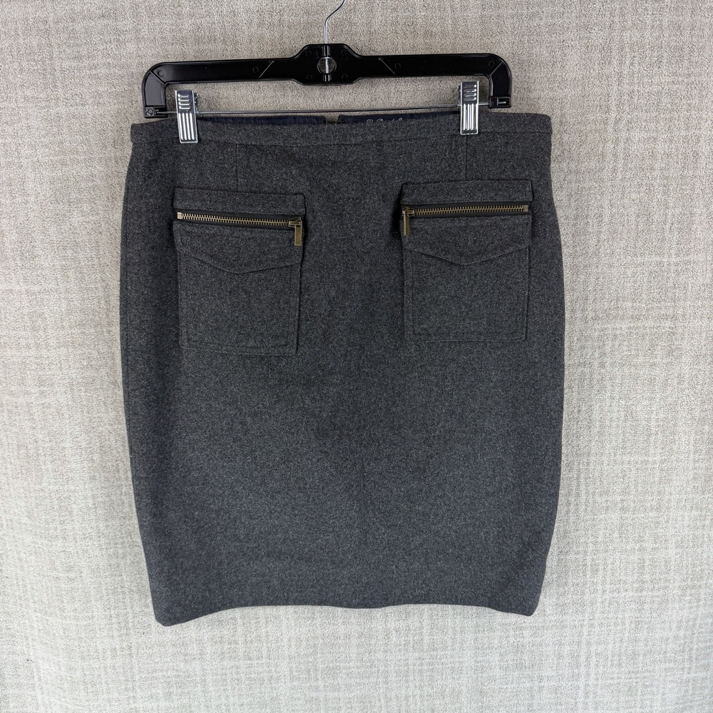 J.CREW Skirt Womens 8 Gray Straight & Pencil Knee Length Tweed Zip Workwear NWT